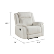 Nez Manual Reclining Chair- Contrast Edges- Beige Polished Microfiber