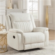 Nez Manual Reclining Chair- Contrast Edges- Beige Polished Microfiber