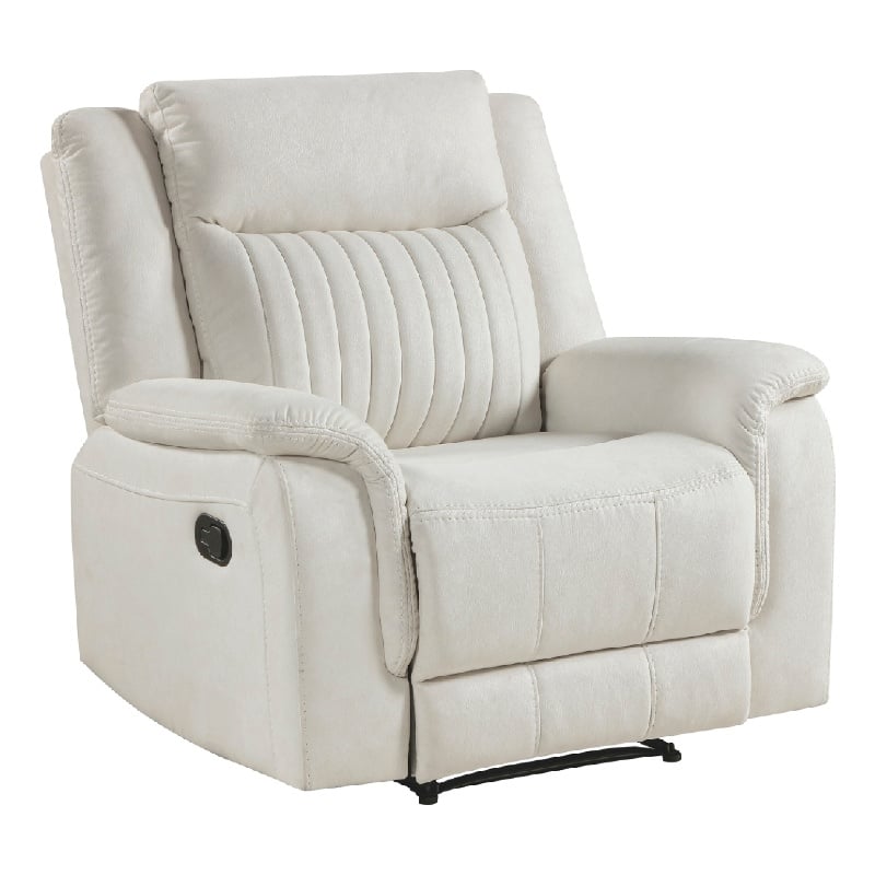 Nez Manual Reclining Chair- Contrast Edges- Beige Polished Microfiber