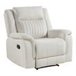Nez Manual Reclining Chair- Contrast Edges- Beige Polished Microfiber