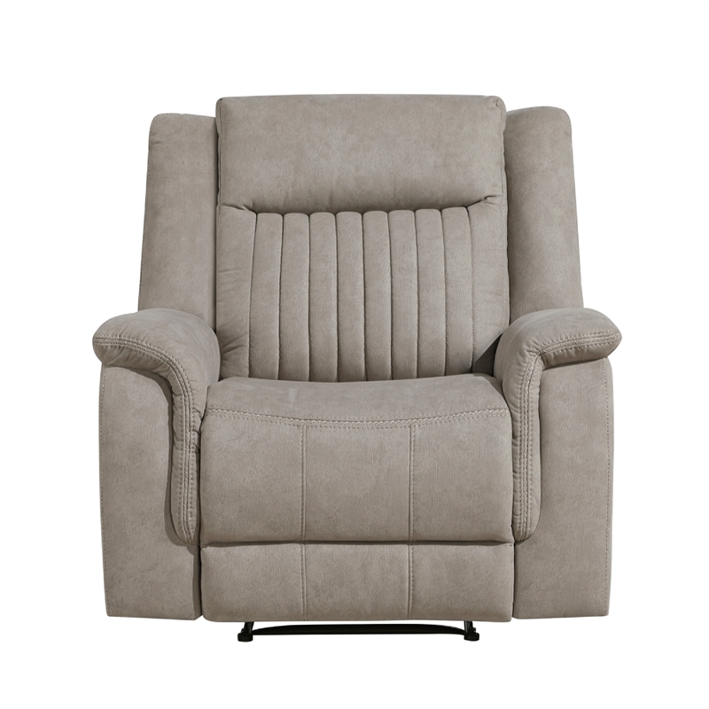 Nez Manual Reclining Chair- Contrast Edges- Dove Gray Microfiber
