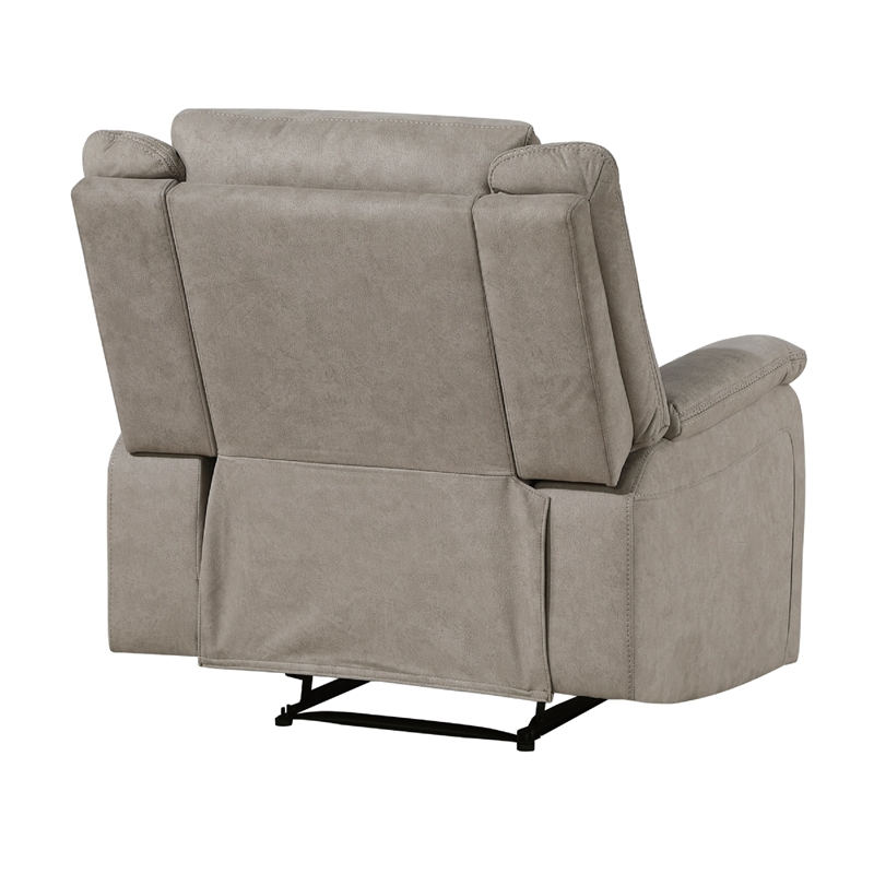 Nez Manual Reclining Chair- Contrast Edges- Dove Gray Microfiber