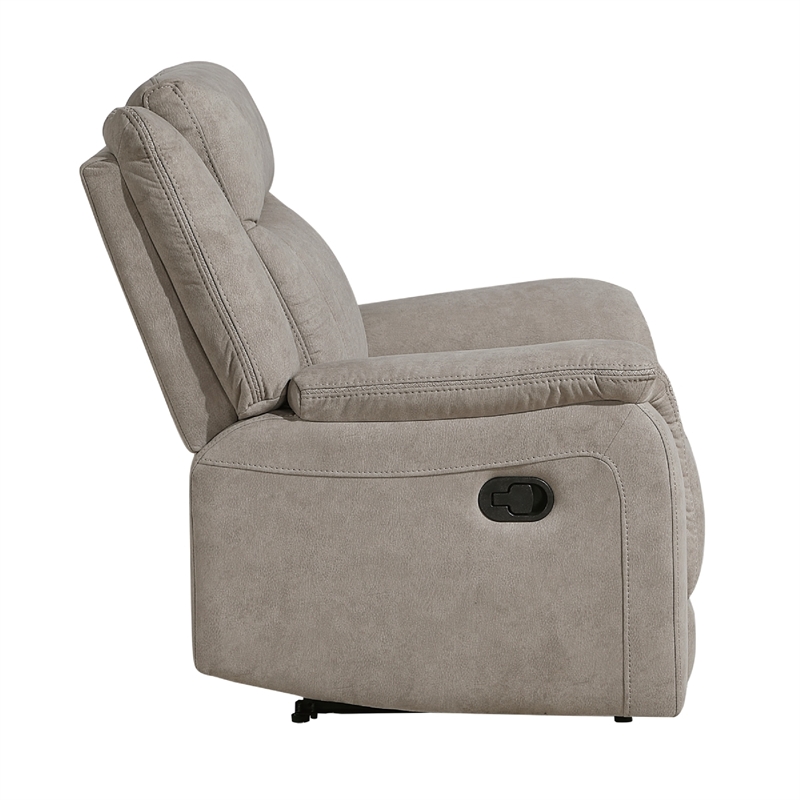 Nez Manual Reclining Chair- Contrast Edges- Dove Gray Microfiber