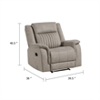 Nez Manual Reclining Chair- Contrast Edges- Dove Gray Microfiber