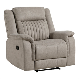 Nez Manual Reclining Chair- Contrast Edges- Dove Gray Microfiber