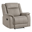 Nez Manual Reclining Chair- Contrast Edges- Dove Gray Microfiber