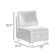 Wely Armless Chair w Hidden Storage- Dark Gray Corduroy Seat and Back