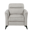 Teli Sofa Armchair- Light Tan Brown Microfiber- Black Metal Legs