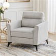 Teli Sofa Armchair- Light Tan Brown Microfiber- Black Metal Legs