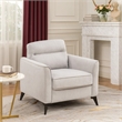 Teli Sofa Armchair- Light Tan Brown Microfiber- Black Metal Legs