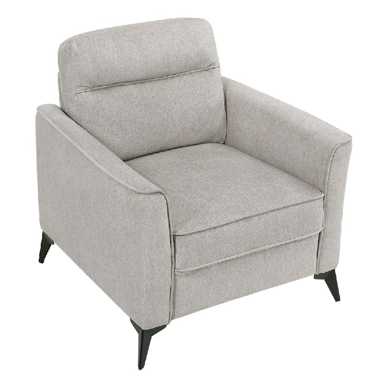 Teli Sofa Armchair- Light Tan Brown Microfiber- Black Metal Legs