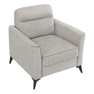 Teli Sofa Armchair- Light Tan Brown Microfiber- Black Metal Legs