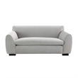 Sero 2pc Sofa and Loveseat Set- Bench Style Seat- Light Gray Velvet