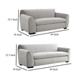 Sero 2pc Sofa and Loveseat Set- Bench Style Seat- Light Gray Velvet
