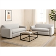 Sero 2pc Sofa and Loveseat Set- Bench Style Seat- Light Gray Velvet