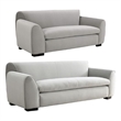 Sero 2pc Sofa and Loveseat Set- Bench Style Seat- Light Gray Velvet