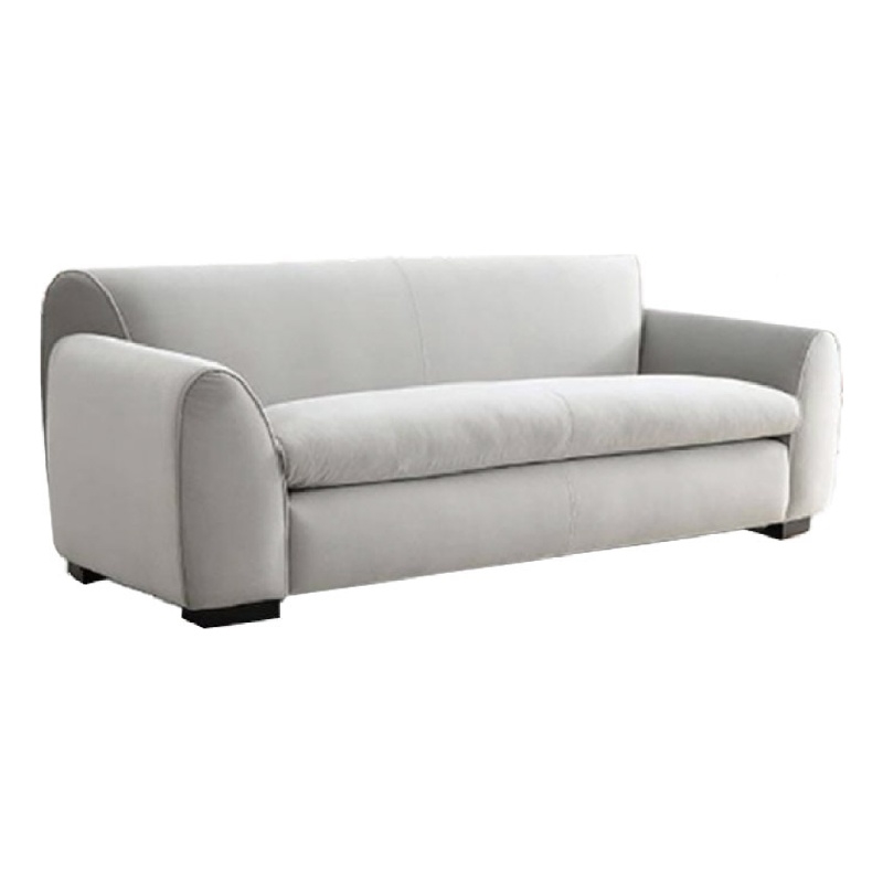 Sero Loveseat- Padded Bench Seat- Modern Light Gray Velvet 69 Inch