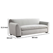 Sero Sofa- Padded Bench Style Seat- Modern Light Gray Velvet 89 Inch