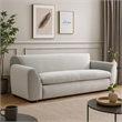 Sero Sofa- Padded Bench Style Seat- Modern Light Gray Velvet 89 Inch