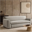 Sero Sofa- Padded Bench Style Seat- Modern Light Gray Velvet 89 Inch