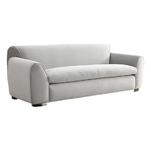 Sero Sofa- Padded Bench Style Seat- Modern Light Gray Velvet 89 Inch