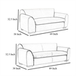 Sero 2pc Sofa and Loveseat Set- Bench Style Seat- Royal Blue Velvet