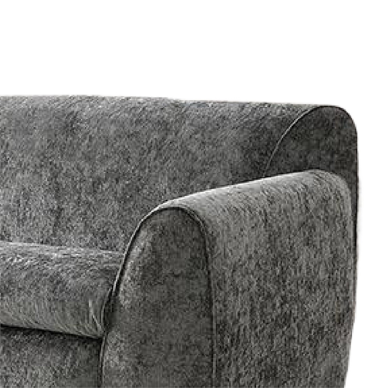 Sero Sofa- Padded Bench Style Seat- Modern Dark Gray Velvet 89 Inch