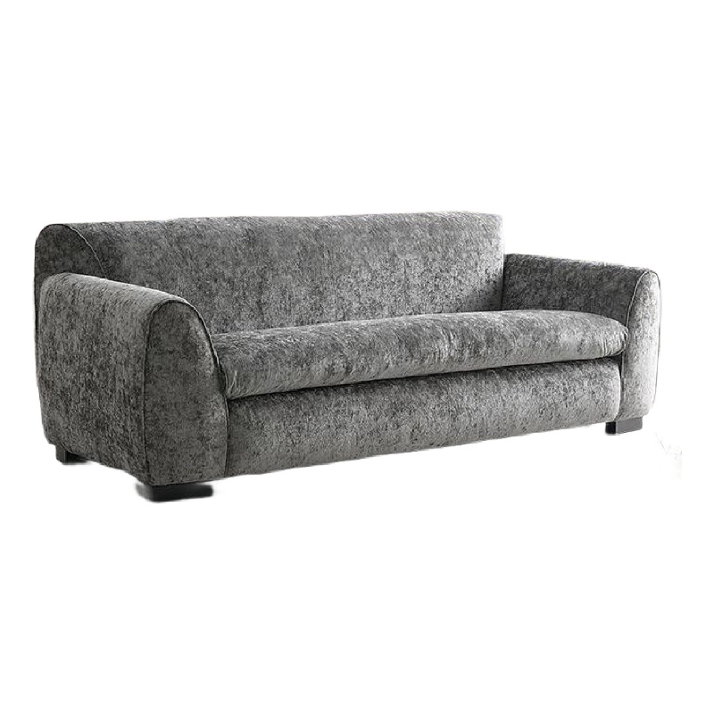 Sero Sofa- Padded Bench Style Seat- Modern Dark Gray Velvet 89 Inch