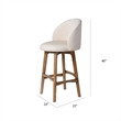 Gery Swivel Barstool Chair- Cream Fabric Seat with Natural Brown Legs