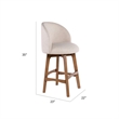 Gery Swivel Counter Height Chair- Cream Fabric Seat- Natural Brown