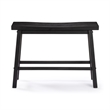 Amber Counter Height Bench- Backless Seat- Charcoal Black Acacia Wood