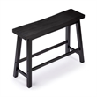 Amber Counter Height Bench- Backless Seat- Charcoal Black Acacia Wood