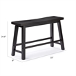 Amber Counter Height Bench- Backless Seat- Charcoal Black Acacia Wood