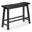 Amber Counter Height Bench- Backless Seat- Charcoal Black Acacia Wood