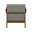 Ary Armchair- Gray Chenille Cushion- Chestnut Brown Solid Rubberwood