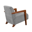 Demy Accent Armchair- Gray Chenille Cushion- Chestnut Brown Solid Wood