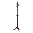 Moy 3 Tier Coat Rack with 10 Hooks- 72 Inch Dark Brown Solid Wood