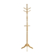 Moy 3 Tier Coat Rack with 10 Hooks- 72 Inch Natural Brown Solid Wood