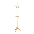 Moy 3 Tier Coat Rack with 10 Hooks- 72 Inch Natural Brown Solid Wood