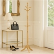 Moy 3 Tier Coat Rack with 10 Hooks- 72 Inch Natural Brown Solid Wood