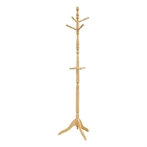 Moy 3 Tier Coat Rack with 10 Hooks- 72 Inch Natural Brown Solid Wood