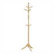 Moy 3 Tier Coat Rack with 10 Hooks- 72 Inch Natural Brown Solid Wood
