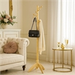 Pon 7 Tier Coat Rack w 11 Hooks and Tripod Base- 70 Inch Natural Brown