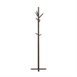 Jema 3 Tier Coat Rack- 9 Hanging Hooks- 70 Inch Dark Brown Solid Wood