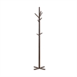 Jema 3 Tier Coat Rack- 9 Hanging Hooks- 70 Inch Dark Brown Solid Wood