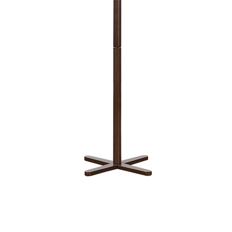 Jema 3 Tier Coat Rack- 9 Hanging Hooks- 70 Inch Dark Brown Solid Wood