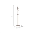Jema 3 Tier Coat Rack- 9 Hanging Hooks- 70 Inch Dark Brown Solid Wood