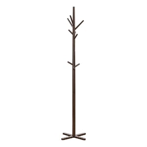 Jema 3 Tier Coat Rack- 9 Hanging Hooks- 70 Inch Dark Brown Solid Wood
