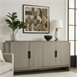 Gris Sideboard Server- 4 Doors w Metal Handles- 60 Inch Stone Gray