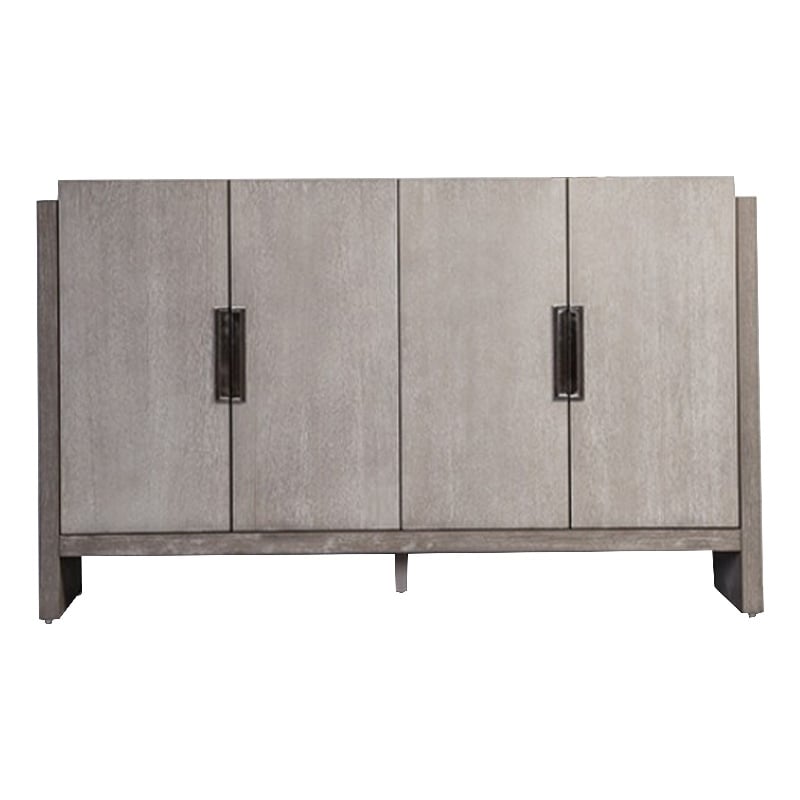 Gris Sideboard Server- 4 Doors w Metal Handles- 60 Inch Stone Gray